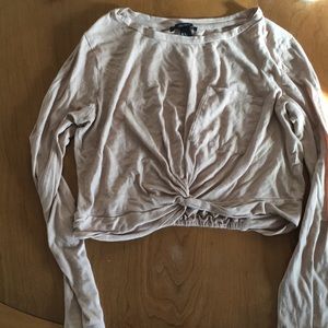 Nude Long Sleeve Crop Top F21